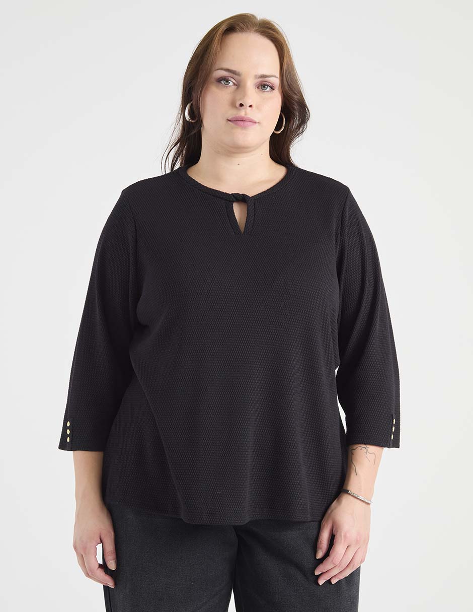 Blusa manga al codo para mujer