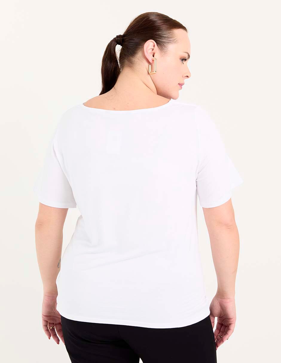 Blusa manga al codo para mujer