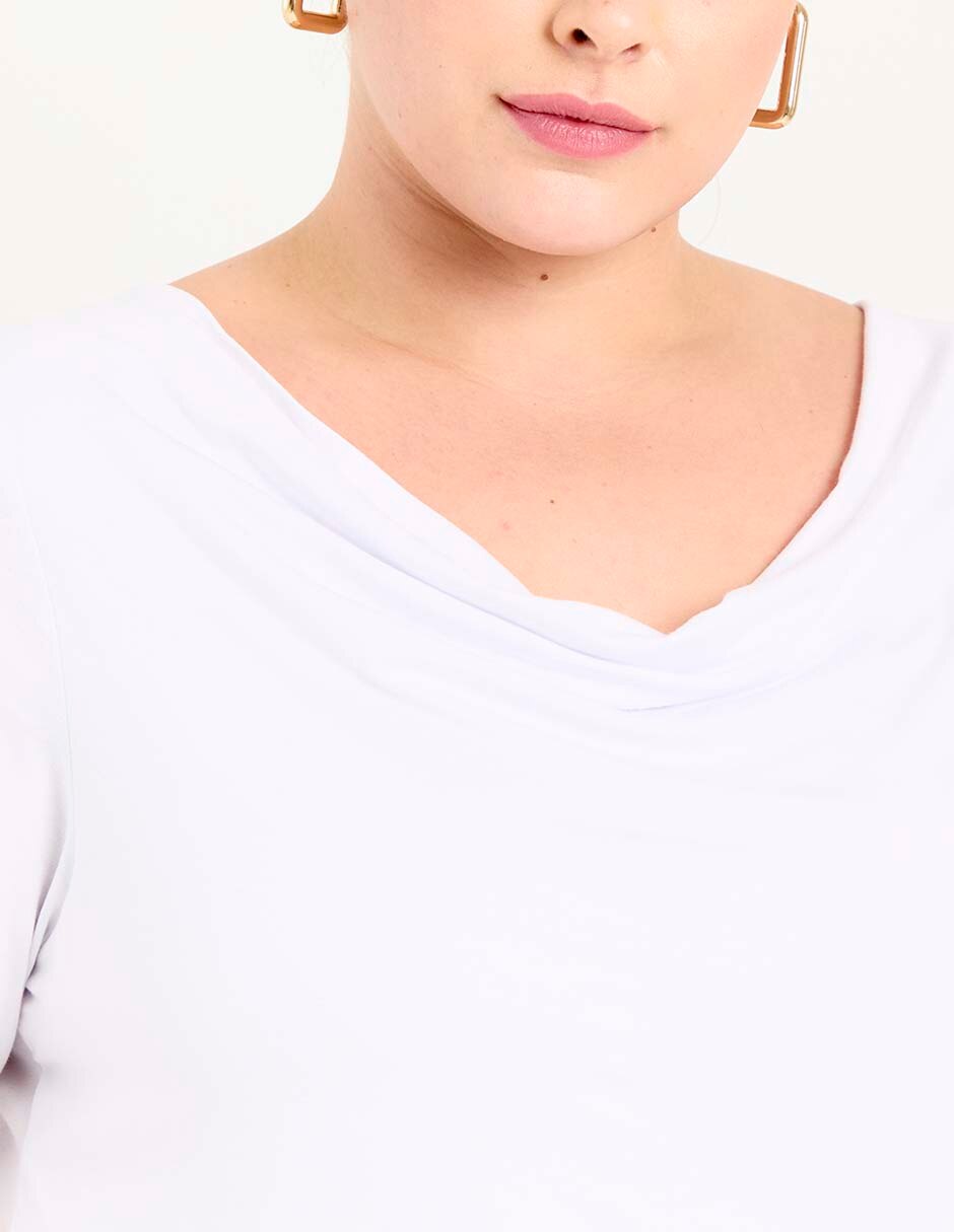 Blusa manga al codo para mujer
