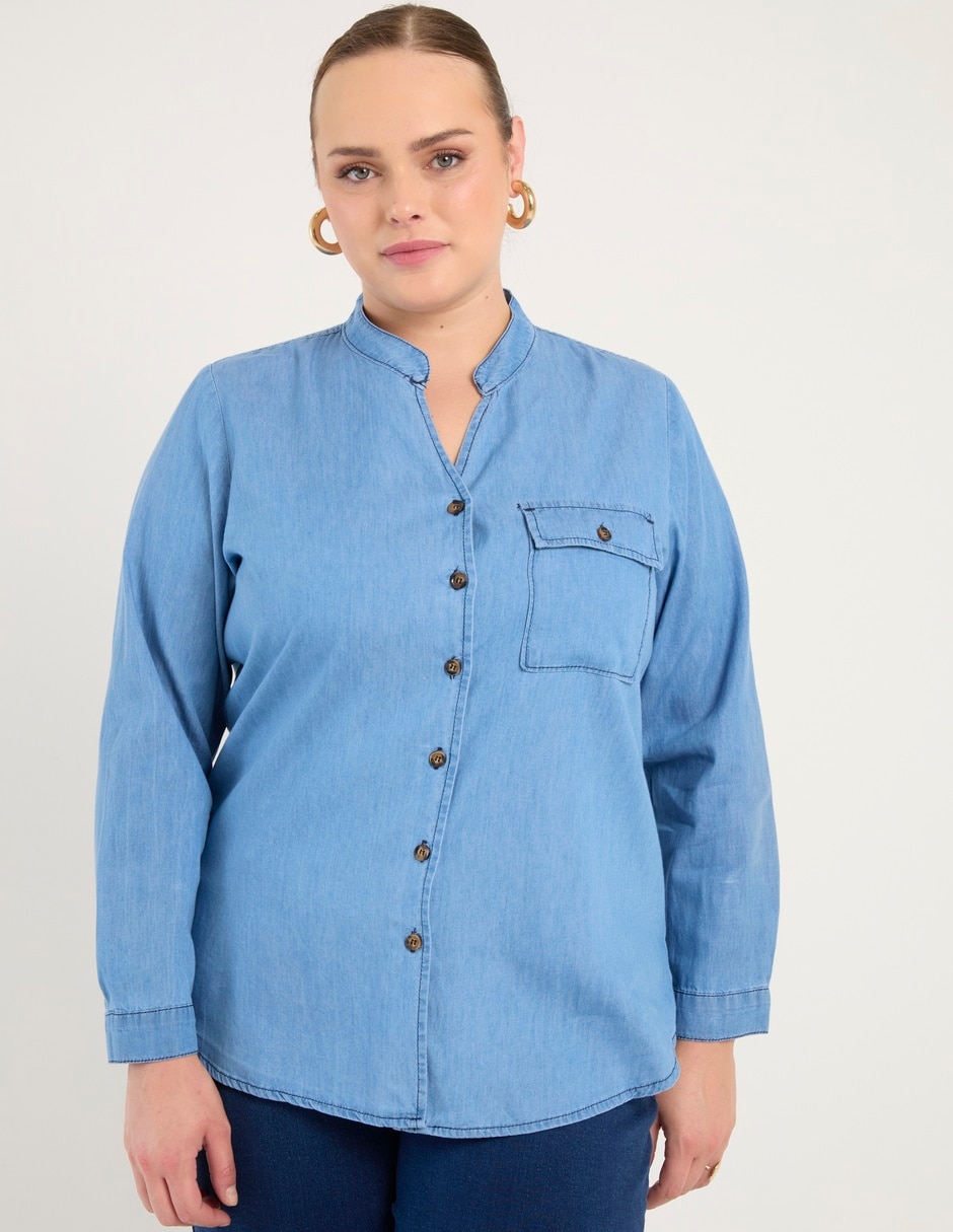 Blusa Lieb Plus manga larga para mujer