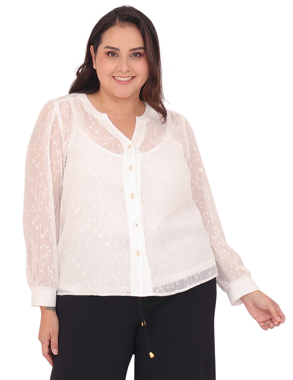 Blusa manga larga para mujer