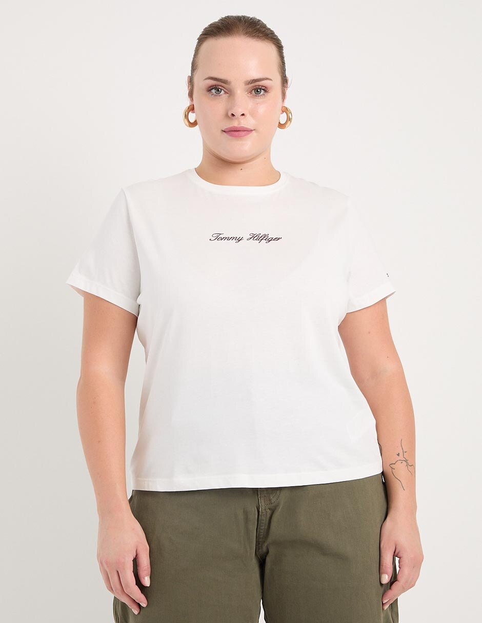 Playera manga corta cuello redondo para mujer