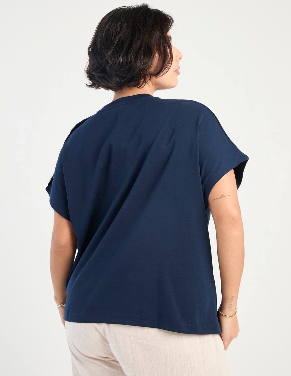 Playera manga corta cuello redondo para mujer 2