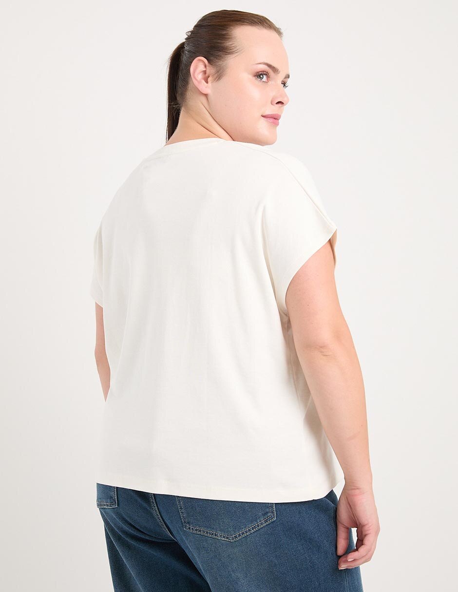 Playera manga corta Tommy Plus cuello redondo para mujer 2