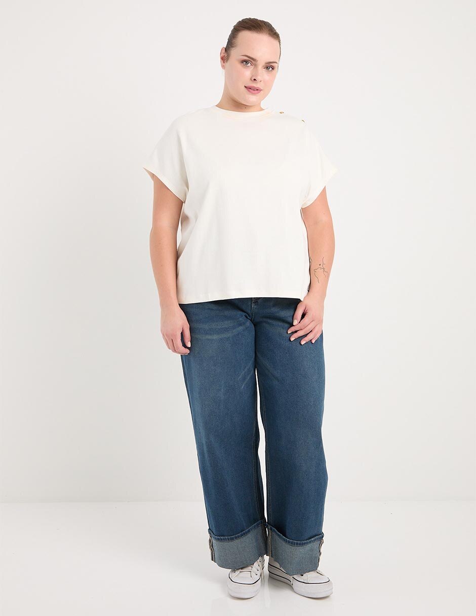 Playera manga corta Tommy Plus cuello redondo para mujer 3