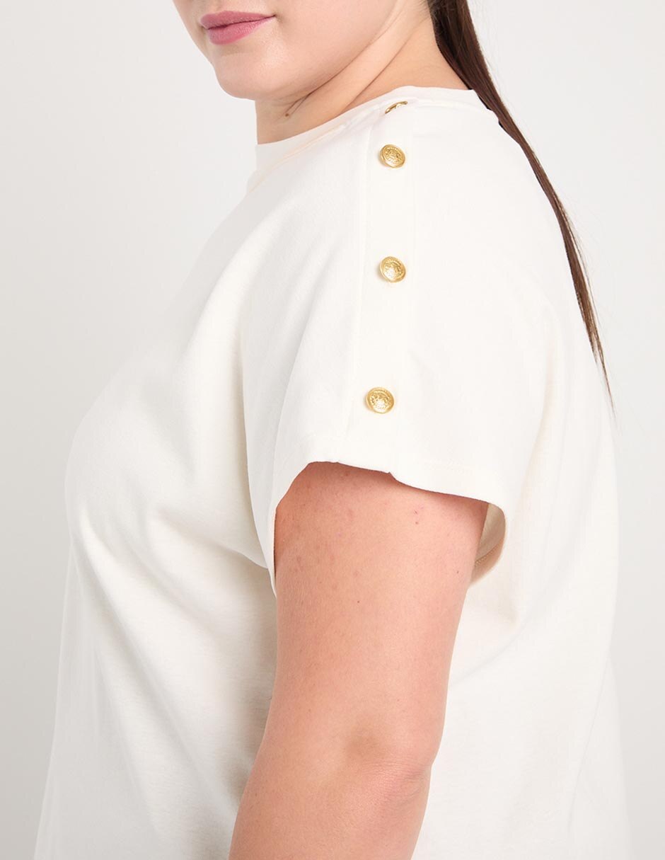 Playera manga corta Tommy Plus cuello redondo para mujer 4