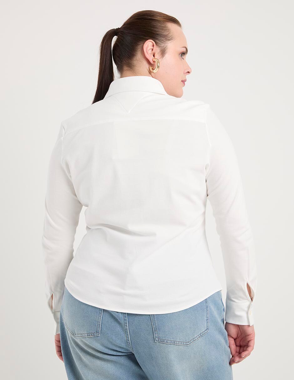 Camisa Tommy Plus de algodón manga larga para mujer 2