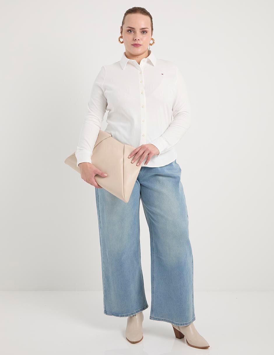 Camisa Tommy Plus de algodón manga larga para mujer 3