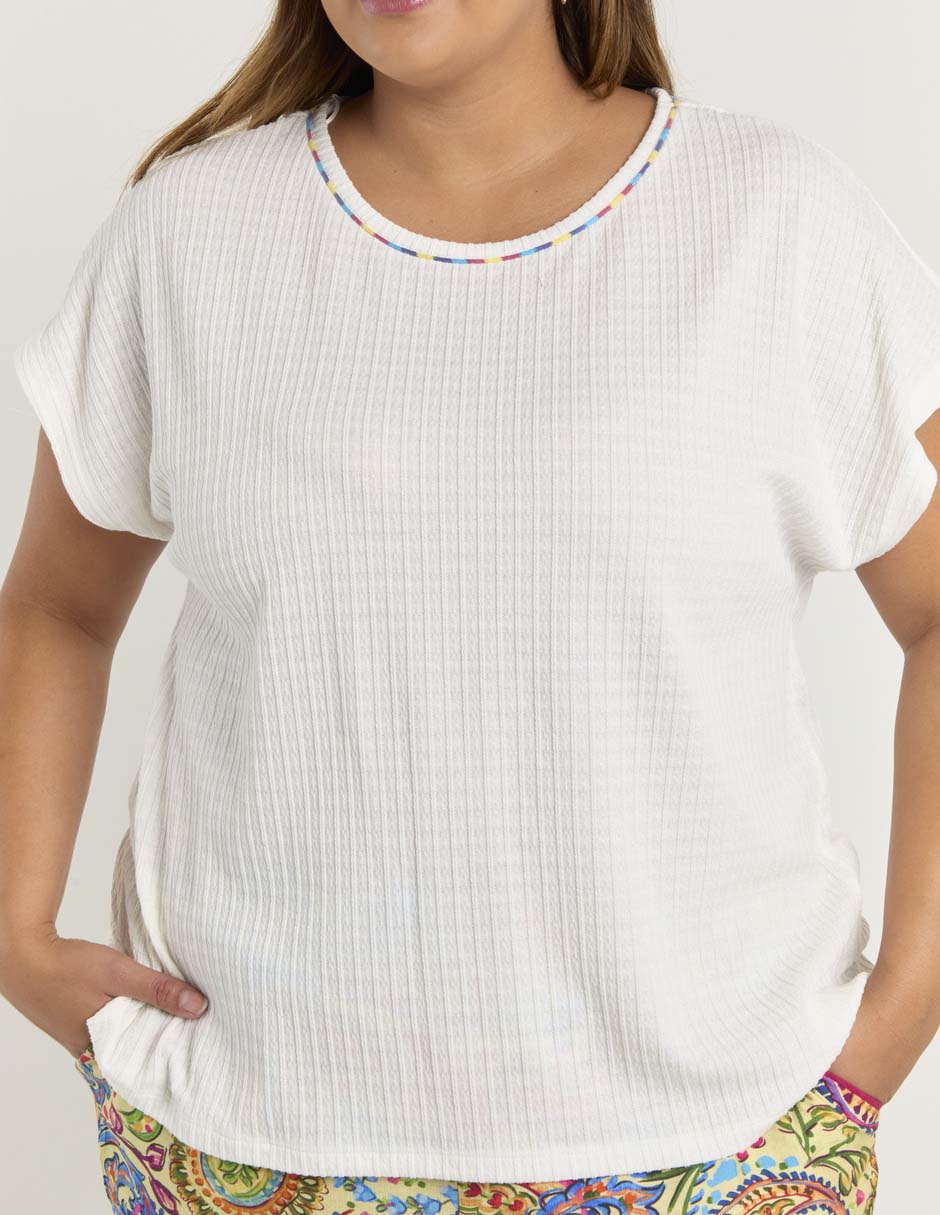 Blusa manga corta para mujer 4