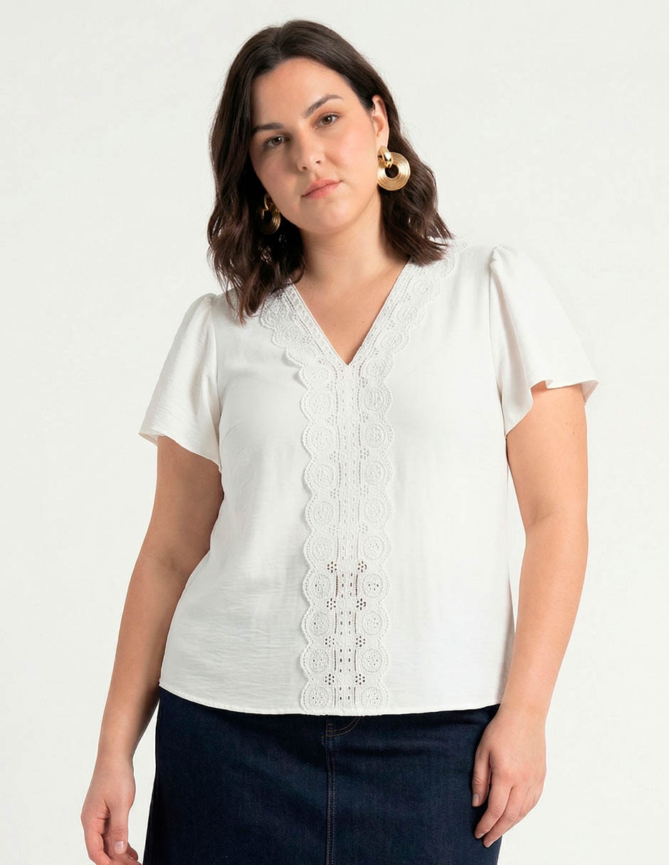 Blusa manga corta para mujer