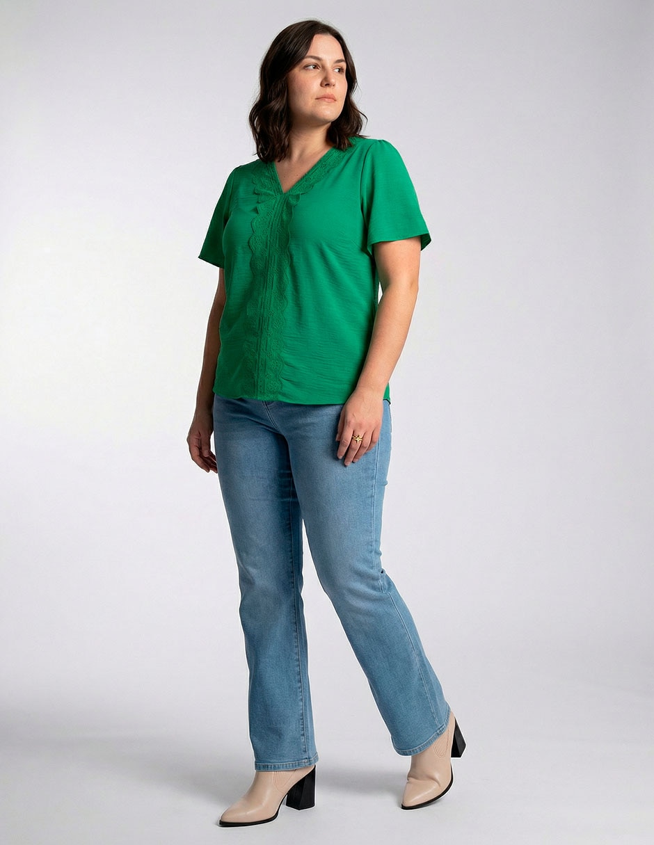 BLUSA LIEB PLUS L, 2X, VERDE ESMERALDA