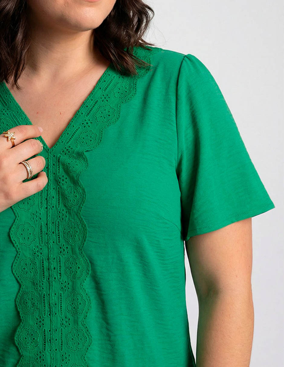 BLUSA LIEB PLUS L, 2X, VERDE ESMERALDA