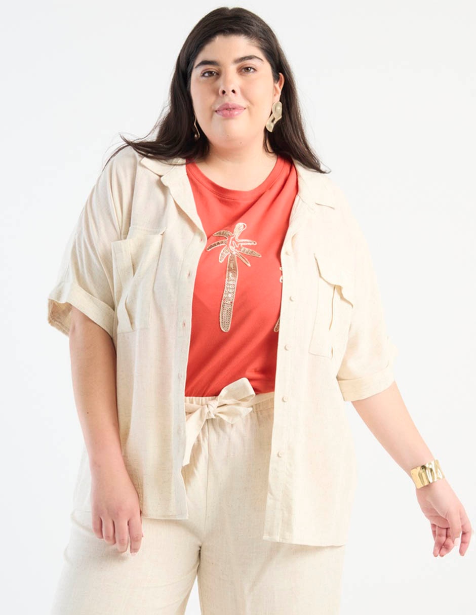 Blusa manga corta para mujer