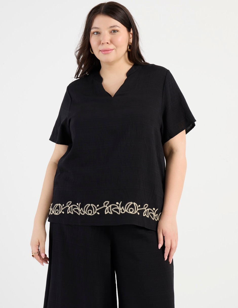 Blusa manga corta para mujer