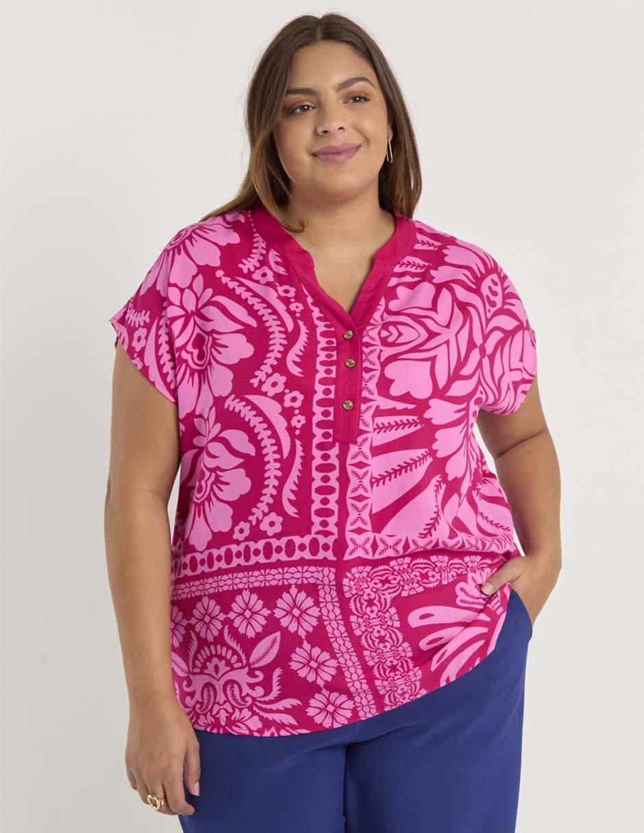 Blusa manga corta para mujer