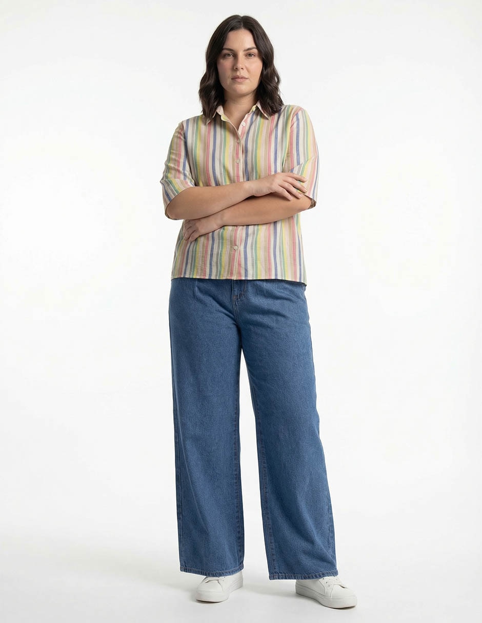 Blusa camisera manga 3/4 para mujer 3