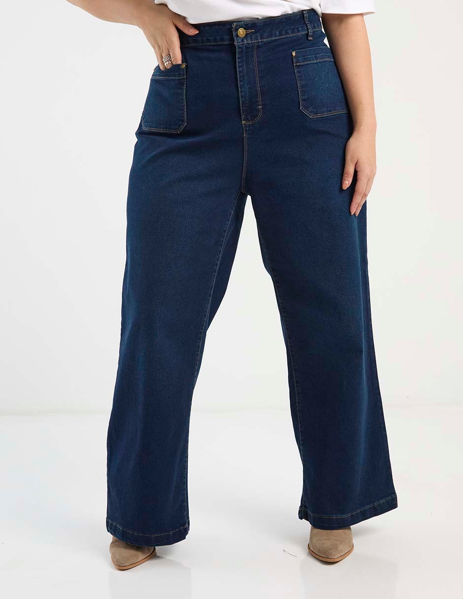 Jeans relaxed wide leg para mujer