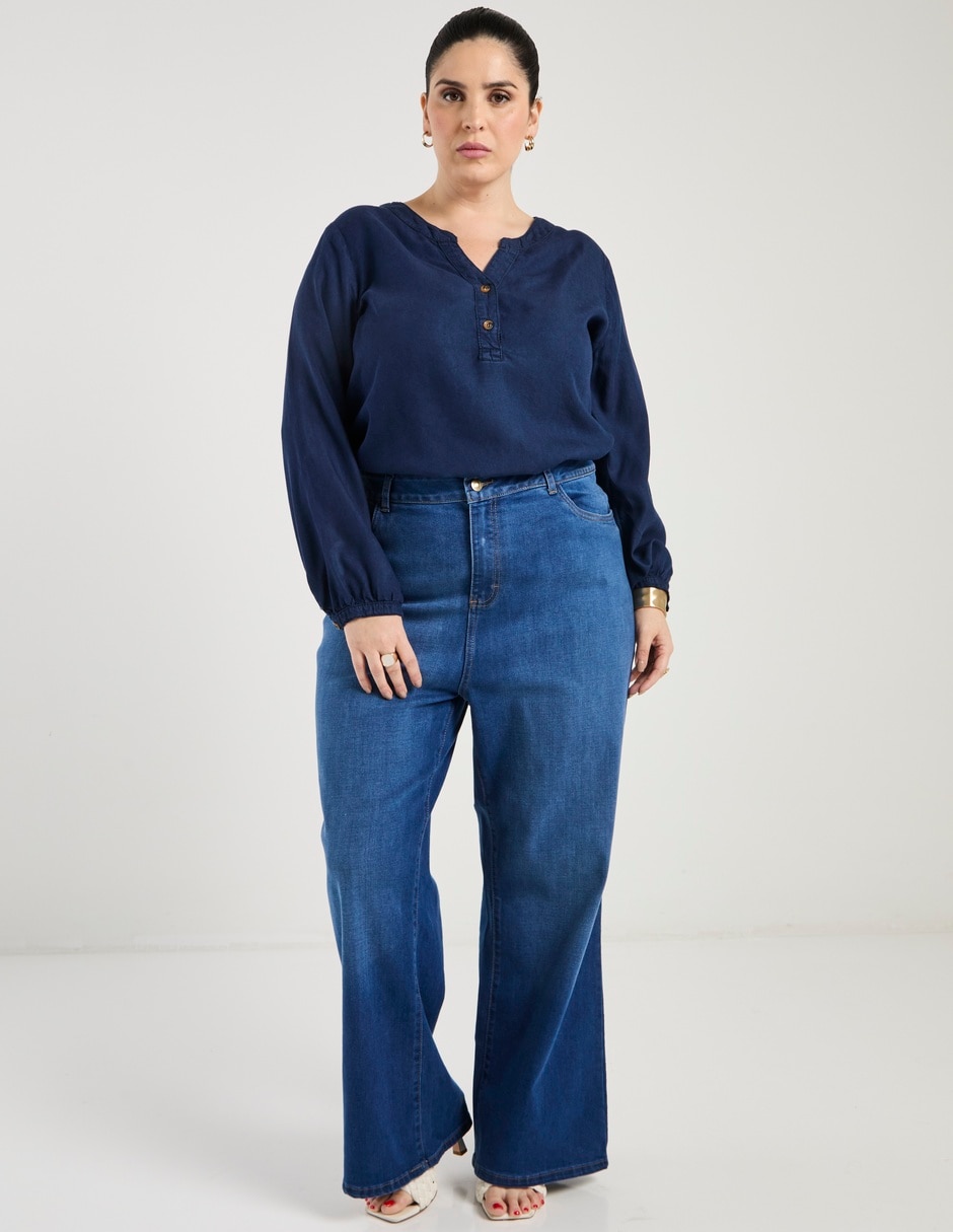 Jeans coulotte flare para mujer 2
