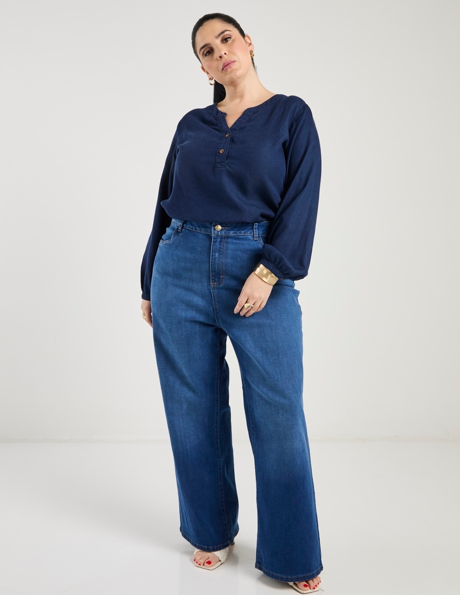 Jeans coulotte flare para mujer 3