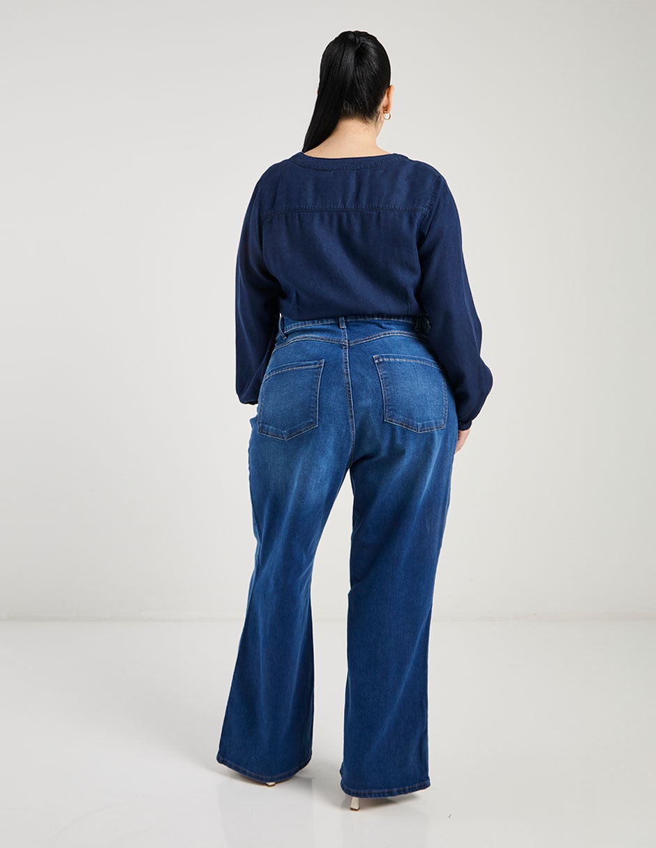 Jeans coulotte flare para mujer 6