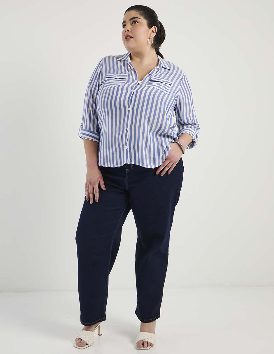 Jeans straight cintura para mujer 2