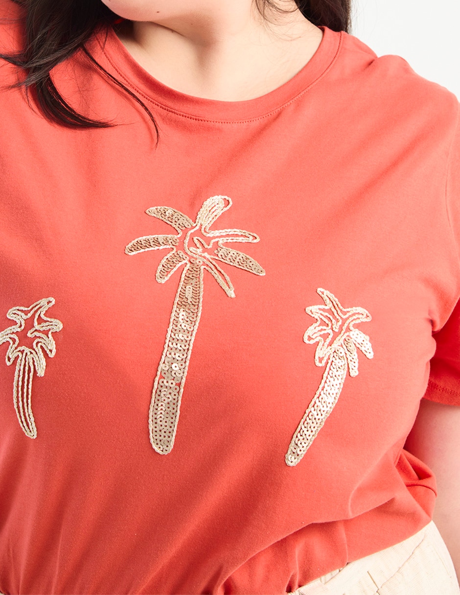 Playera manga corta cuello redondo para mujer 4