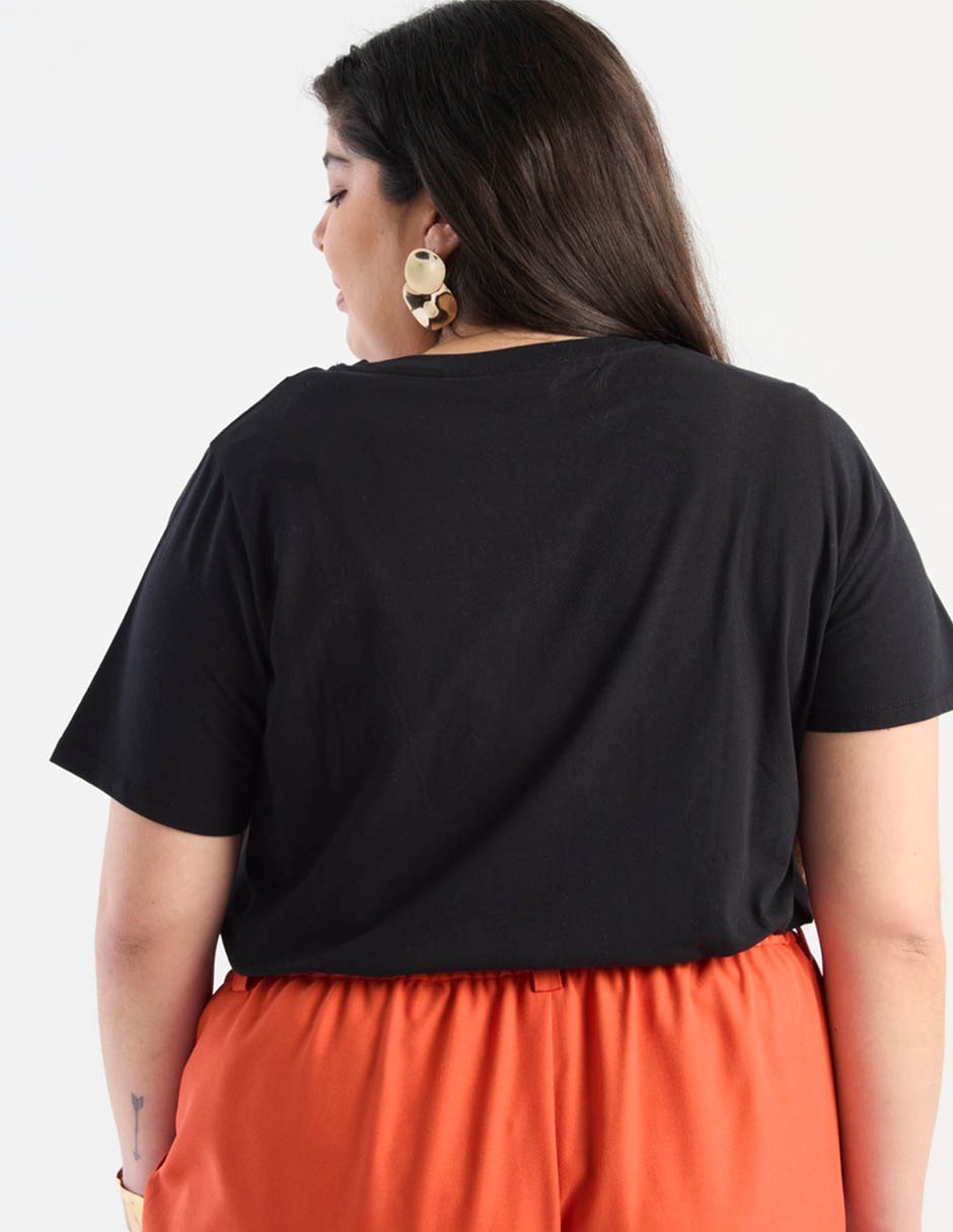 Playera manga corta cuello redondo para mujer 2