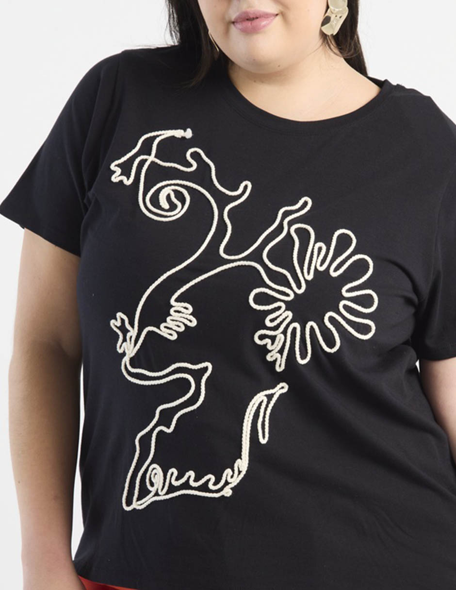 Playera manga corta cuello redondo para mujer 5