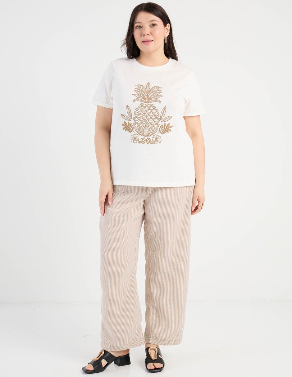 Playera manga corta cuello redondo para mujer 3