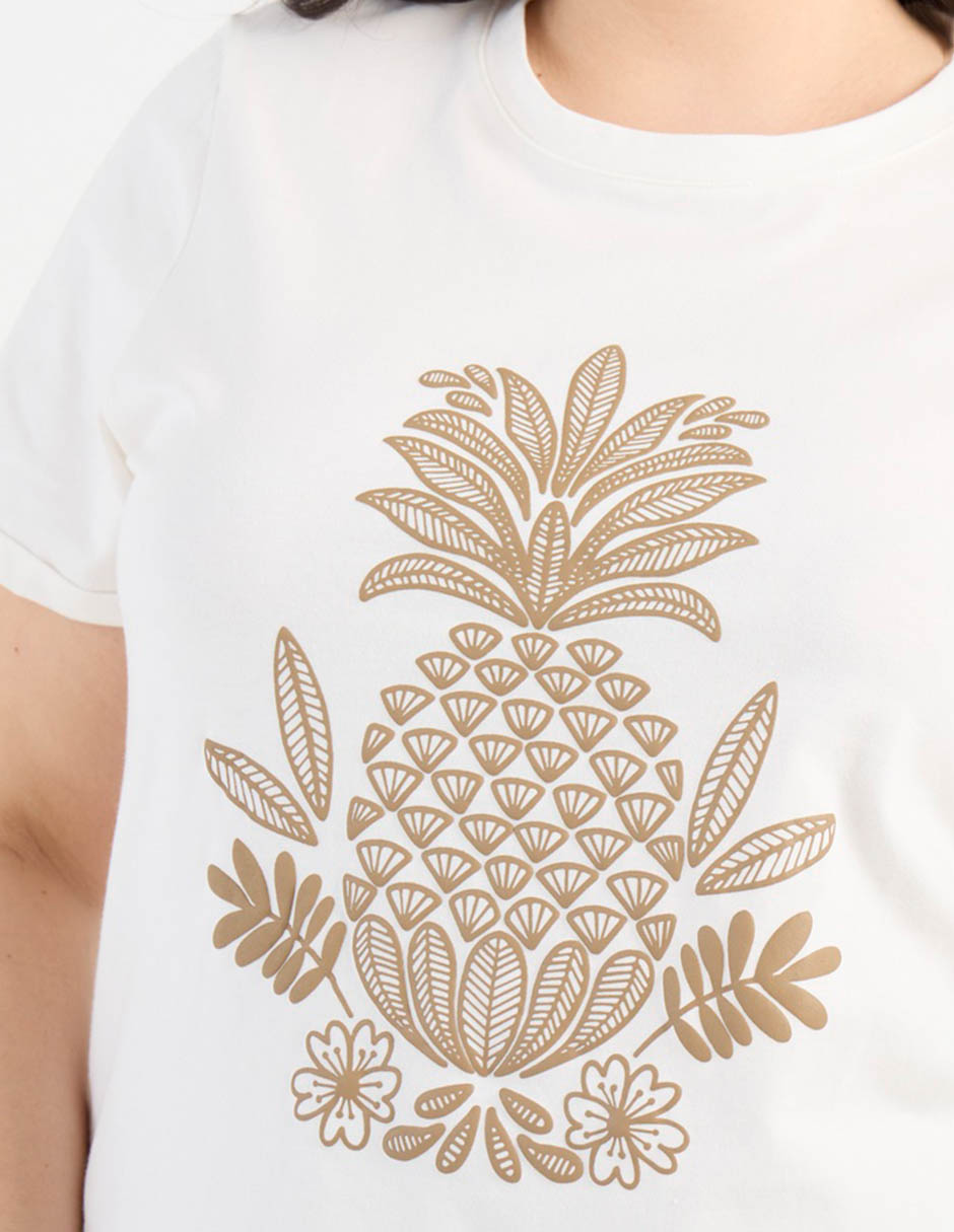 Playera manga corta cuello redondo para mujer 4