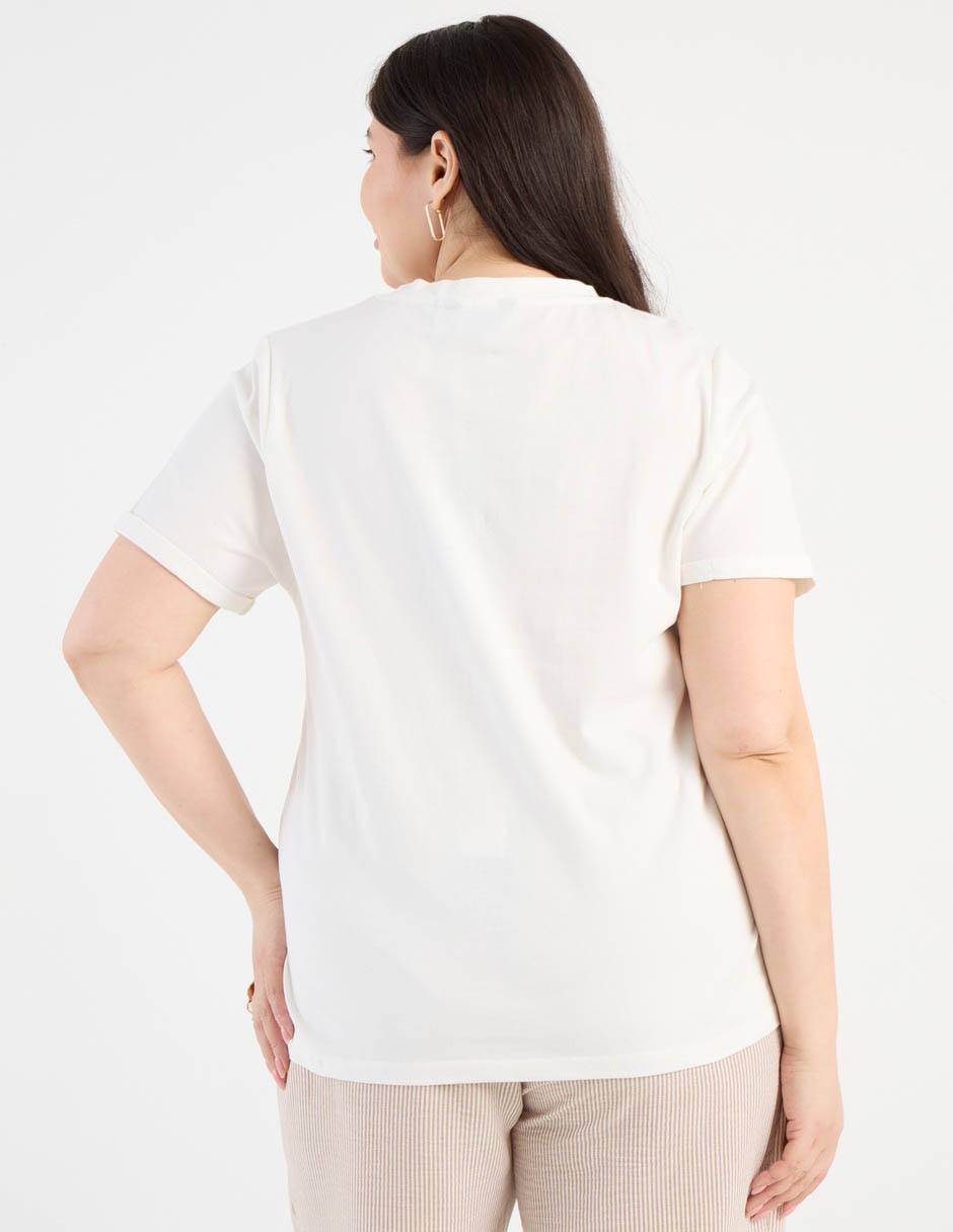 Playera manga corta cuello redondo para mujer 6
