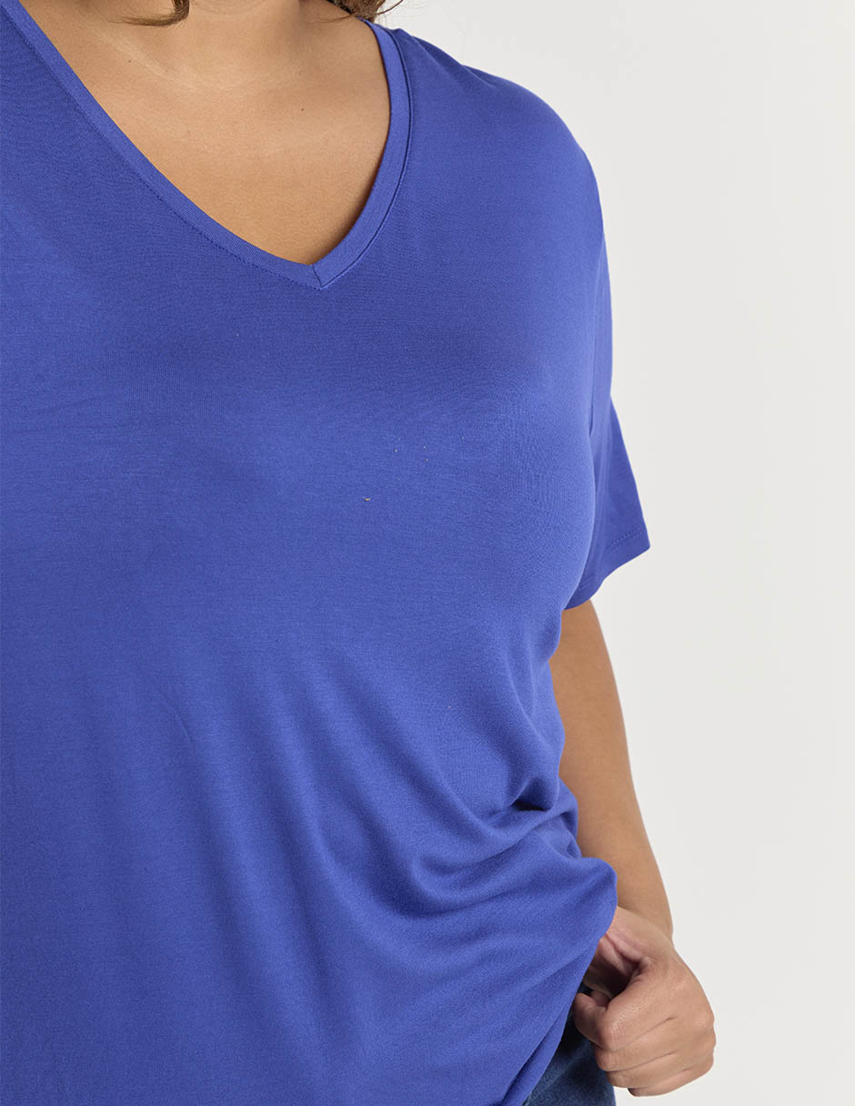 Playera manga corta cuello v para mujer 5