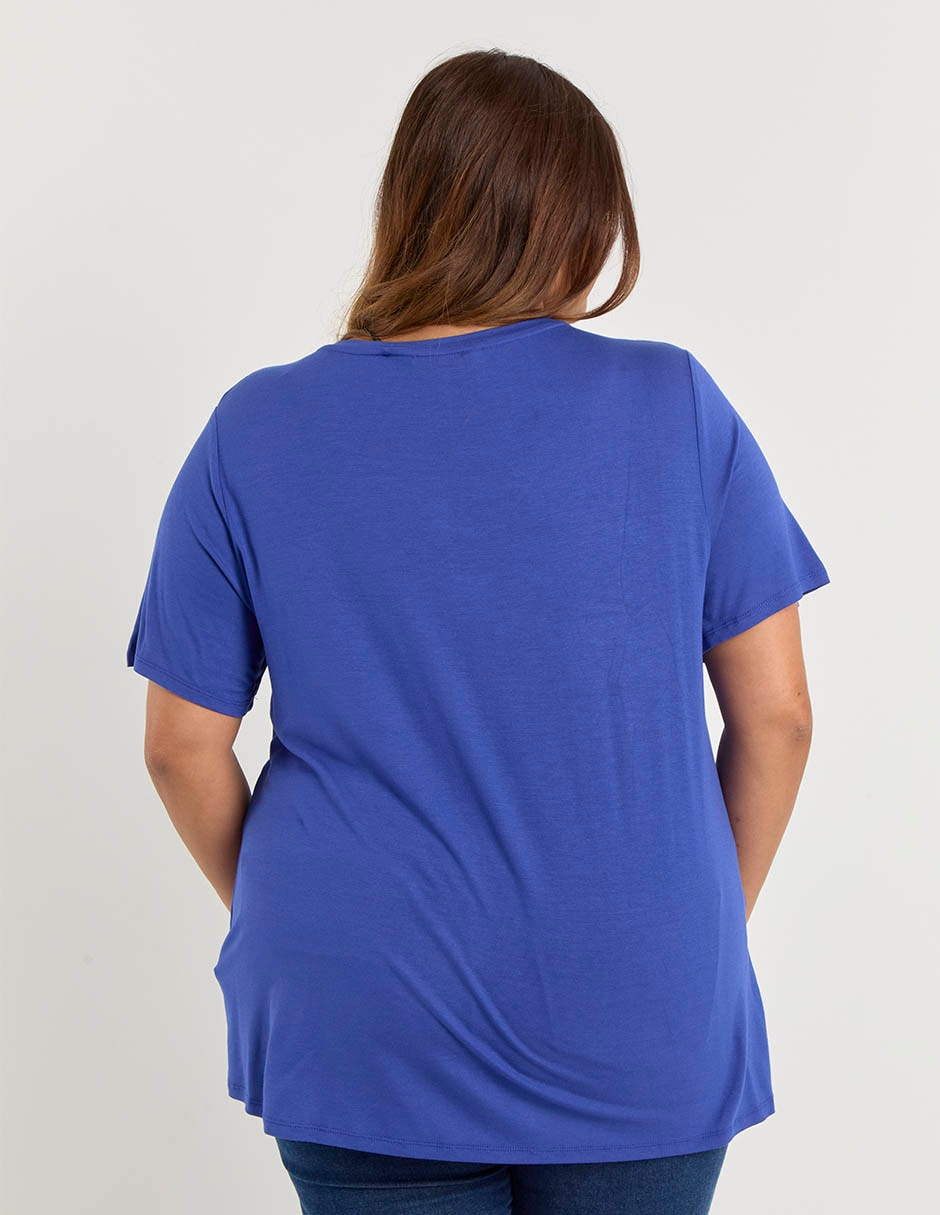 Playera manga corta cuello v para mujer 6