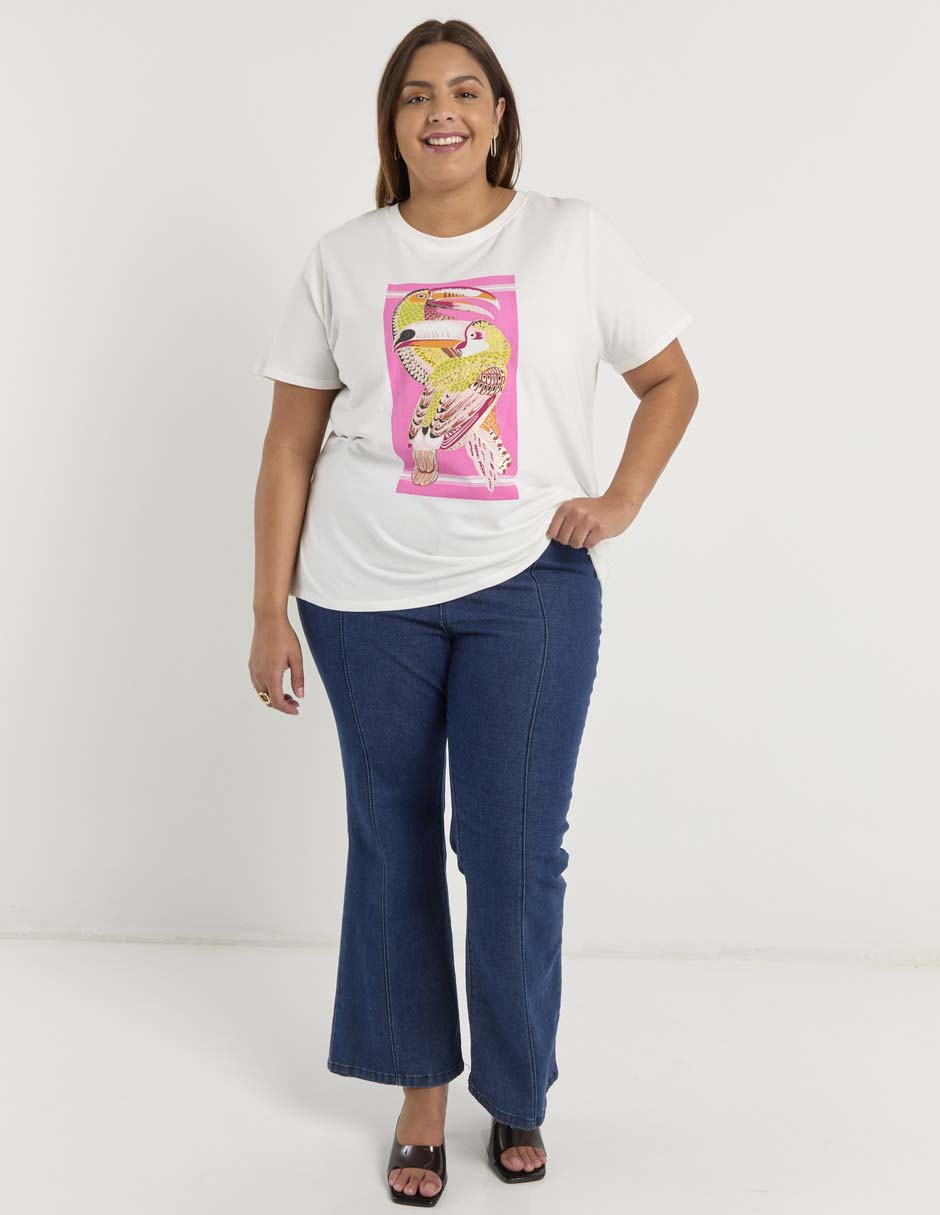 Playera manga corta cuello redondo para mujer 2