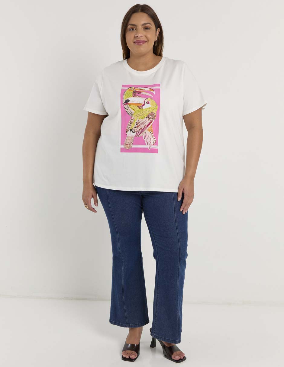 Playera manga corta cuello redondo para mujer 3