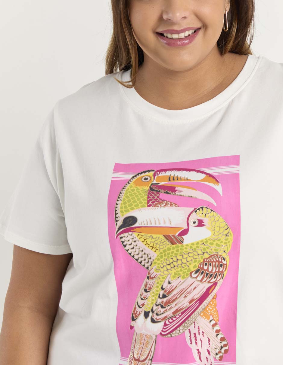 Playera manga corta cuello redondo para mujer 4