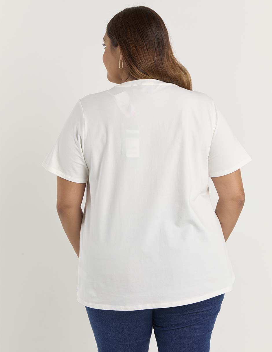 Playera manga corta cuello redondo para mujer 6