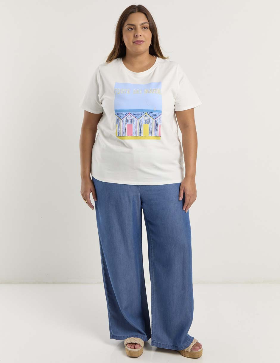 Playera manga corta cuello redondo para mujer 2