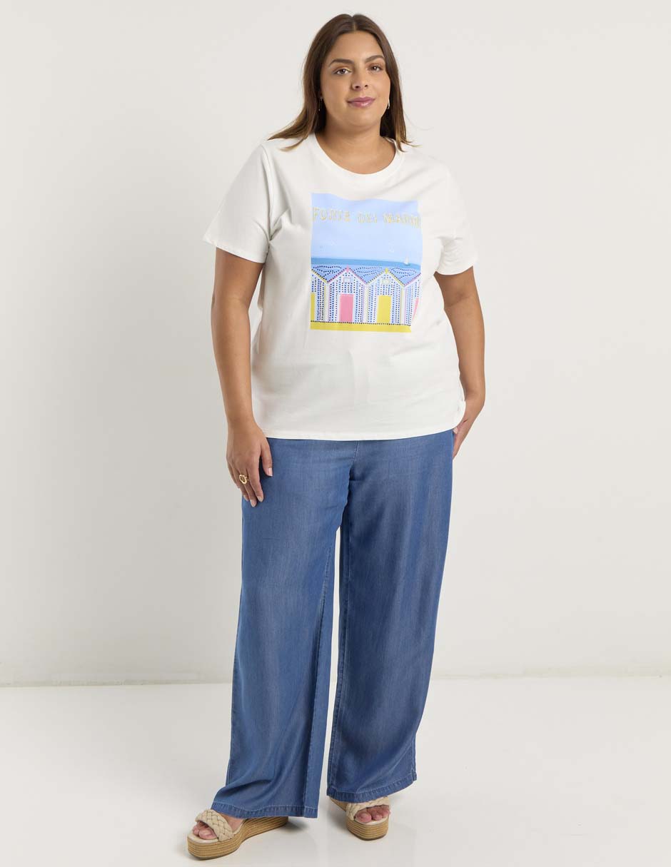 Playera manga corta cuello redondo para mujer 3
