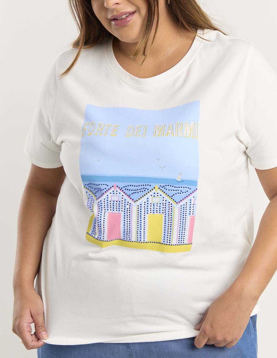 Playera manga corta cuello redondo para mujer 4