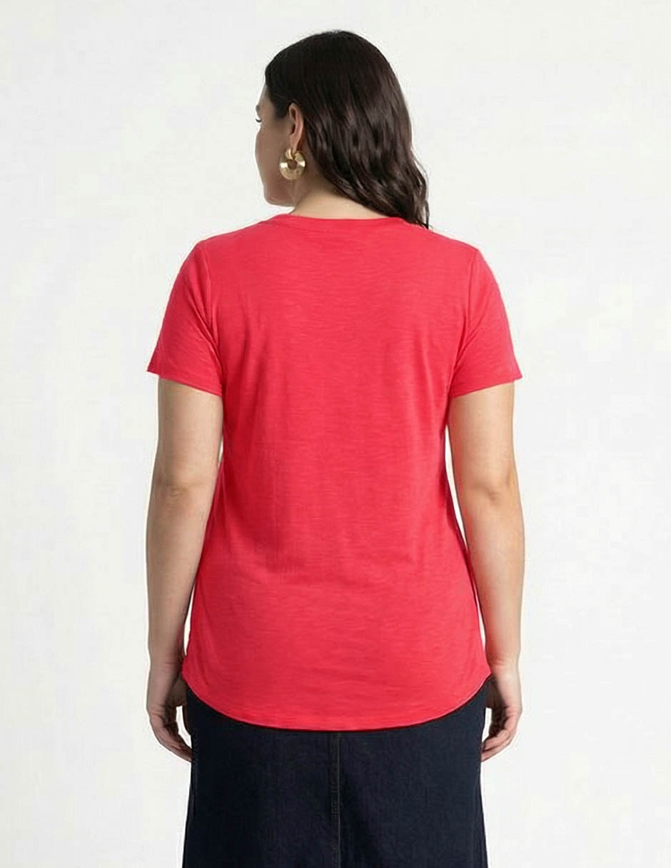 Playera manga corta cuello redondo para mujer 2