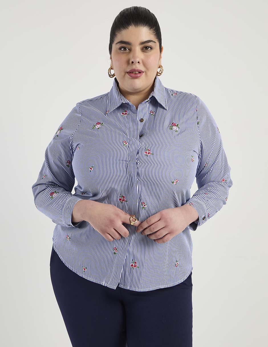 Blusa camisera Lieb Plus manga larga para mujer 2