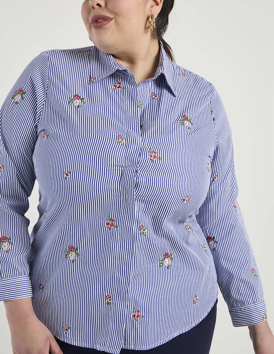 Blusa camisera Lieb Plus manga larga para mujer 5