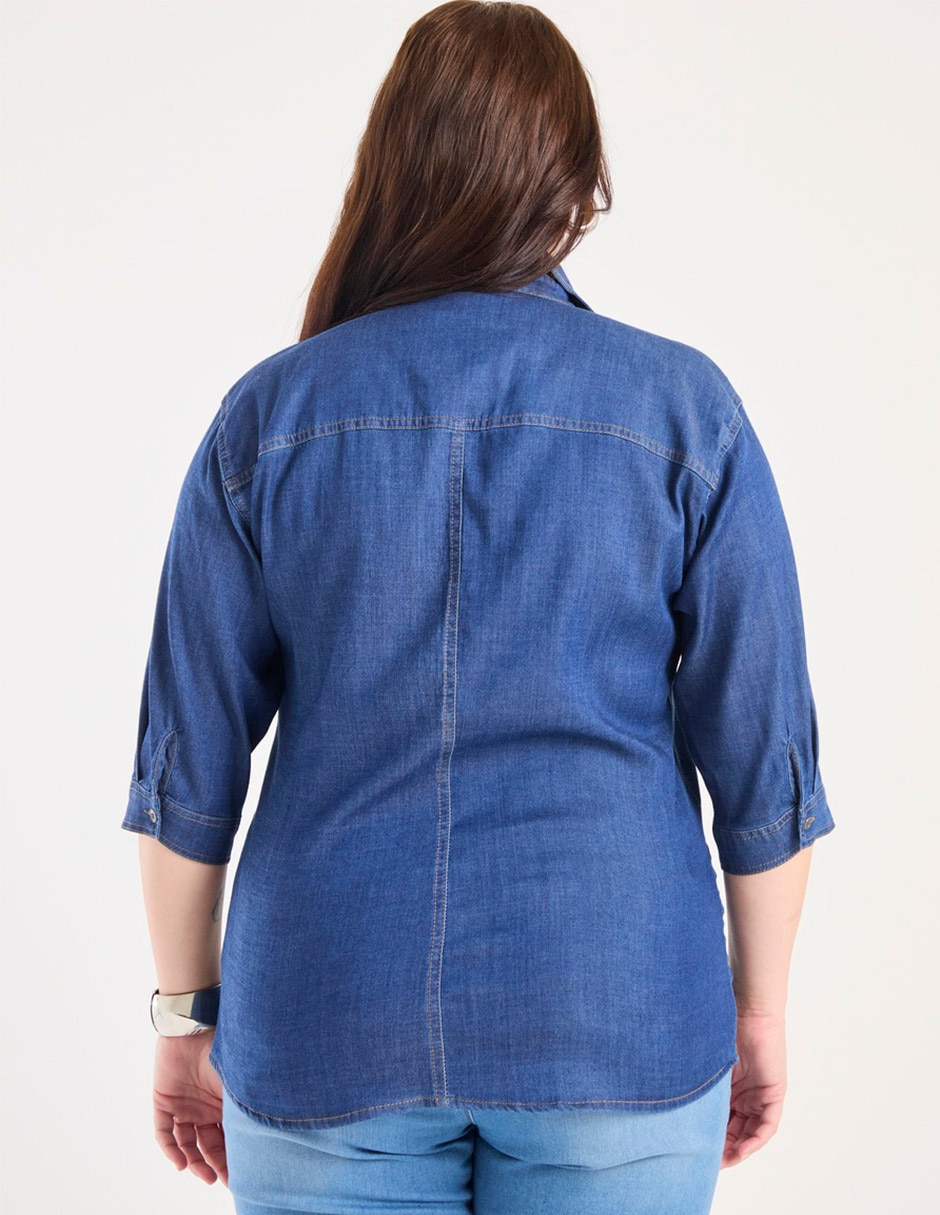 Blusa camisera manga 3/4 para mujer 2