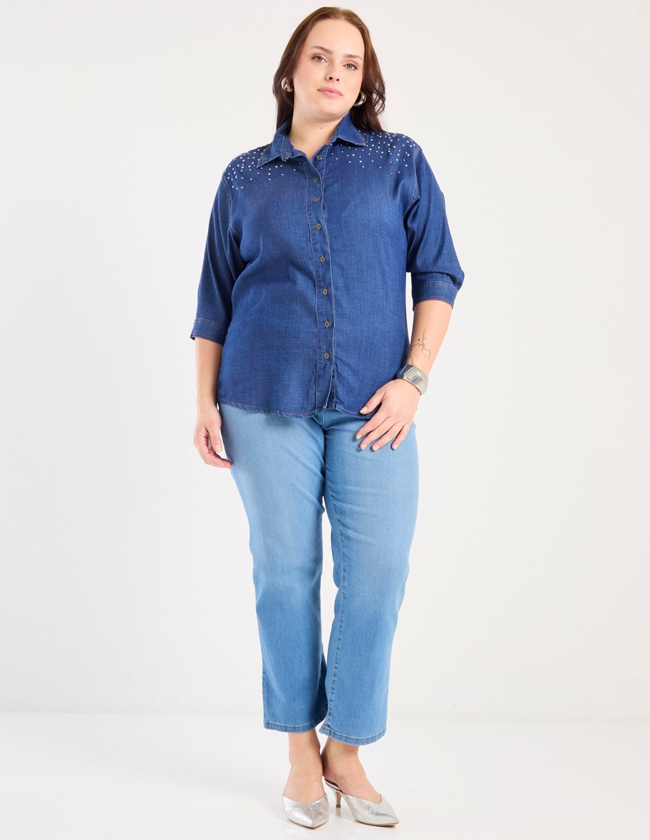 Blusa camisera manga 3/4 para mujer 3