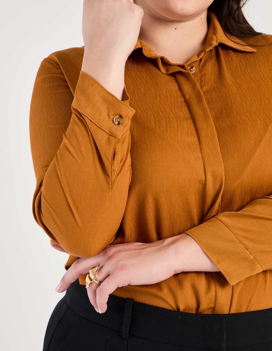 Blusa camisera manga larga para mujer 4