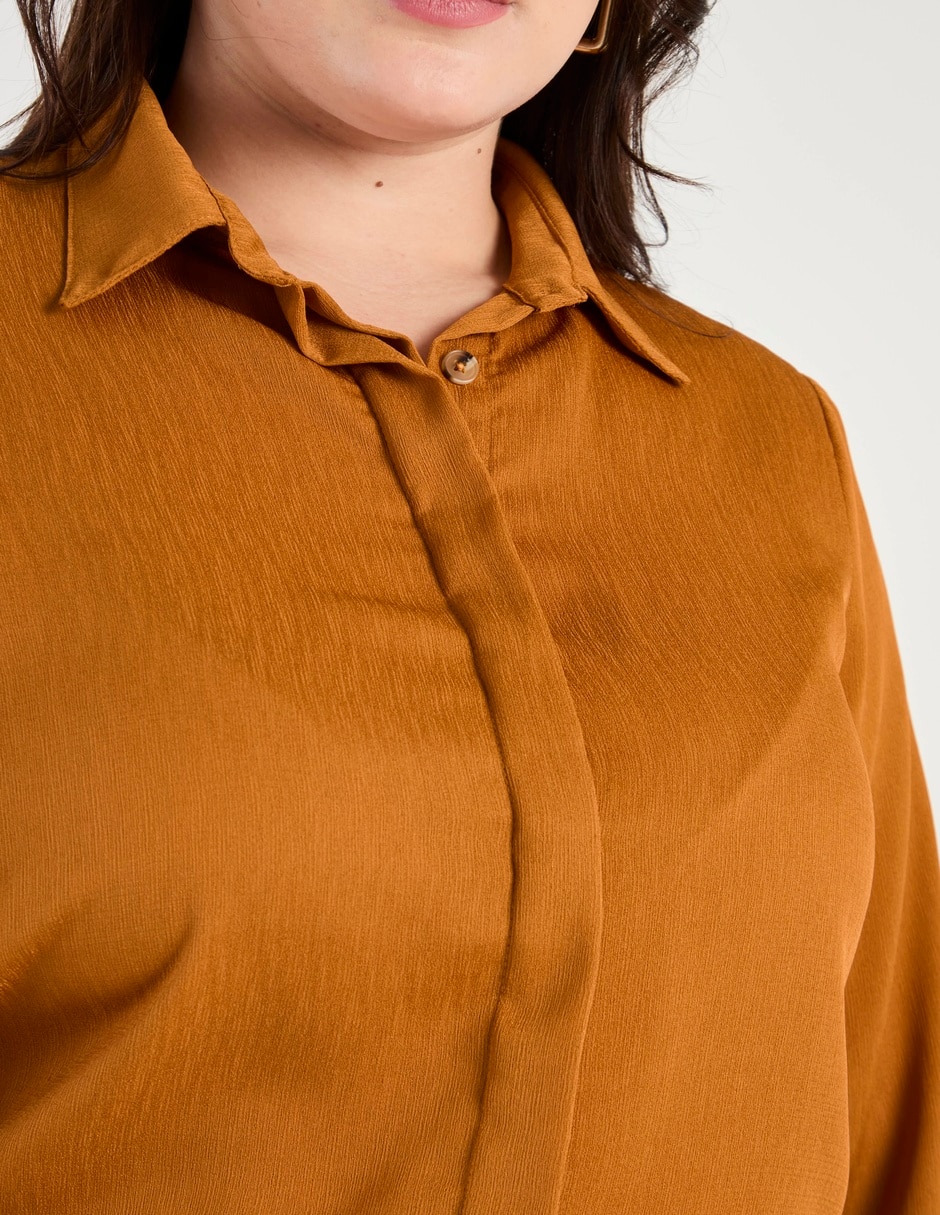 Blusa camisera manga larga para mujer 5