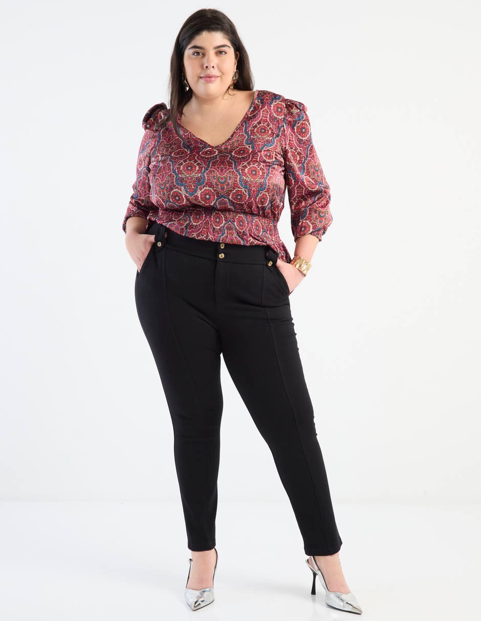 Pantalón de vestir Davinchy slim para mujer