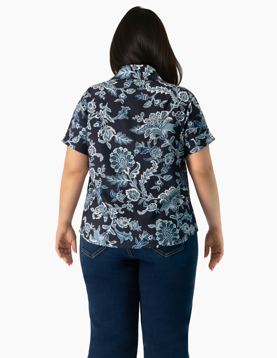 Blusa camisera manga corta para mujer 2
