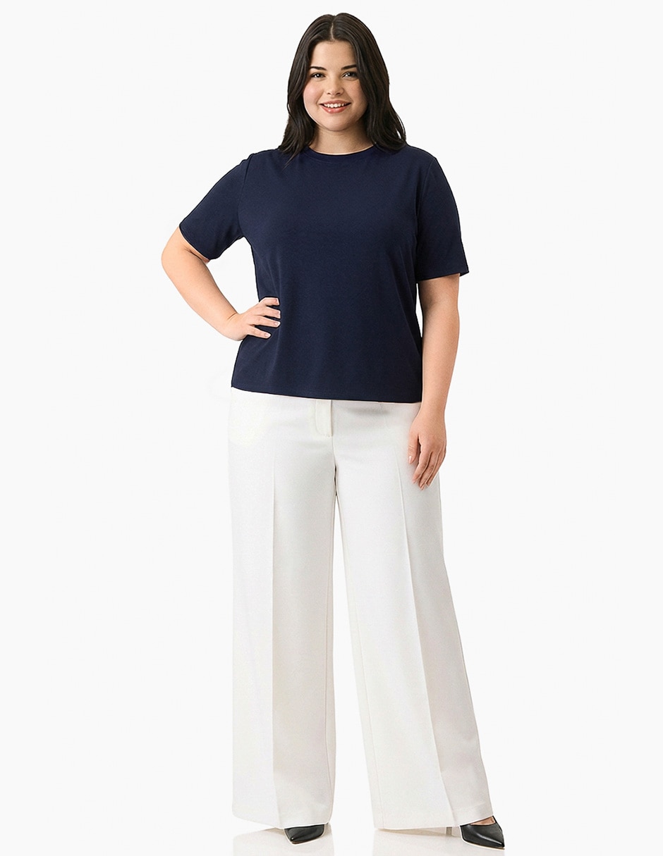 PLAYERA IVONNE PLUS 8, 2X, AZUL MARINO